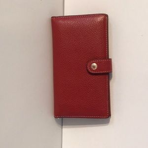 Red Coach Leather Wallet
